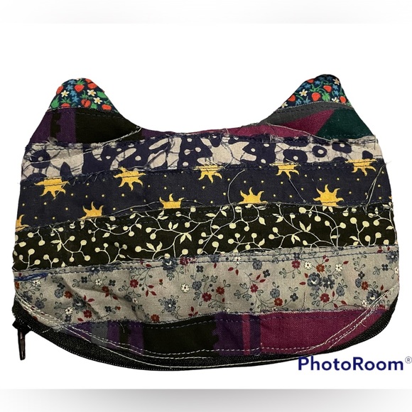 Handmade OOAK little pouch pochette cat scrap art fabric - Picture 2 of 2